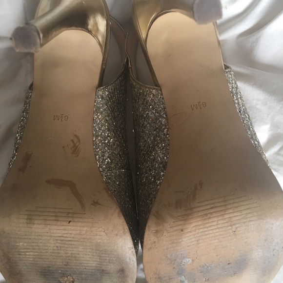 GUESS sparkly gold sling back heels - Picture 4 of 5